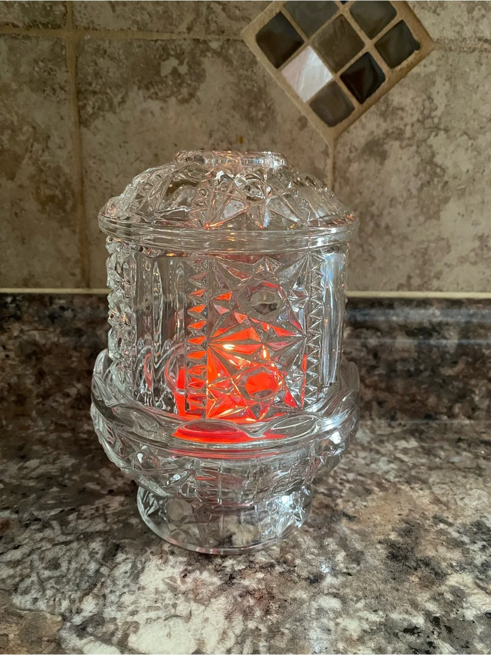 Homco Crystal Fairy Lamp 1188-3BD 3 piece Set Box Included Vintage